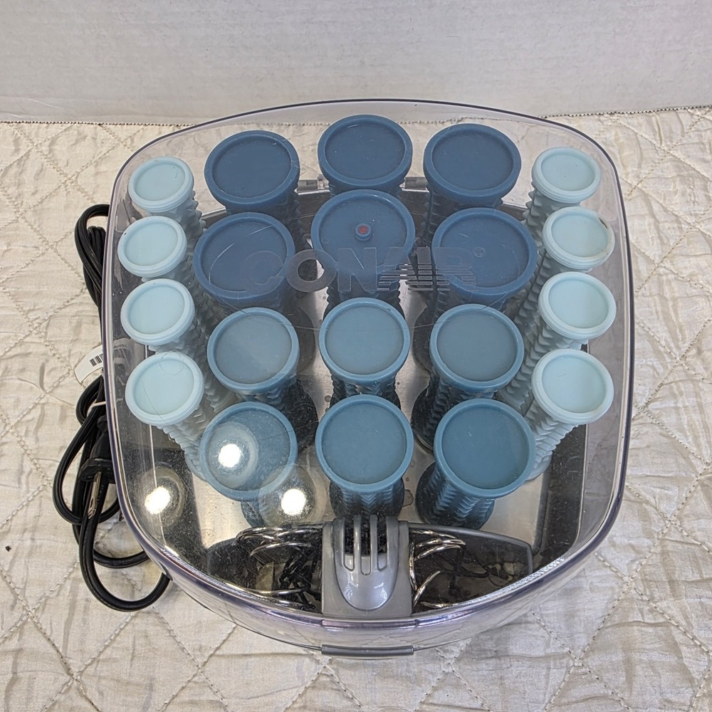 Conair Compact Blue Multi-size Hot Rollers Curlers 20PC Set Model HS34R READ